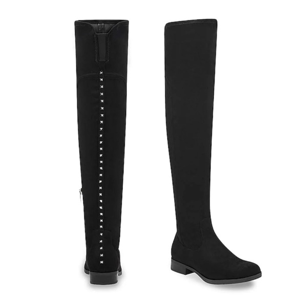 Marc Fisher Shoes - Marc Fisher Jaywalk Black Studded Over-The-Knee Boots